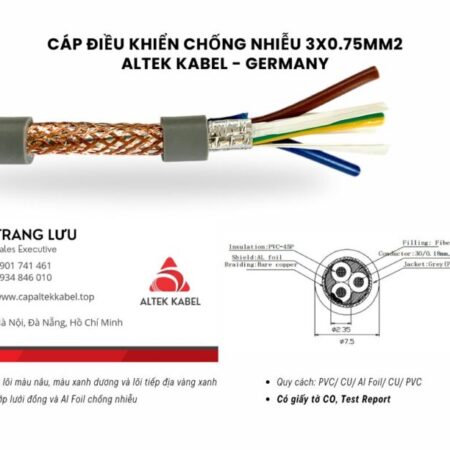 Cáp điều khiển chống nhiễu 3×0.75 Đà Nẵng, Quảng Ngãi, Bình Định, Nha Trang
