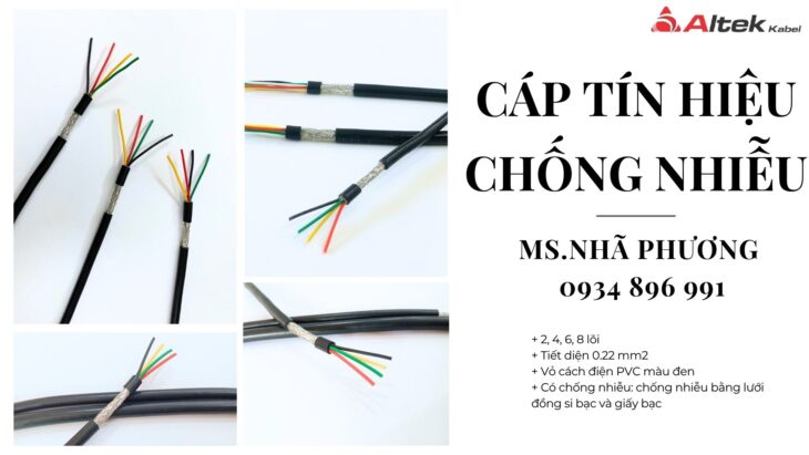 CÁP TÍN HIỆU CHỐNG NHIỄU 2/4/6/8 LÕI 0.22 MM2