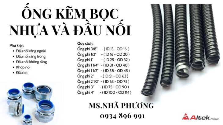 ỐNG RUỘT GÀ KẼM BỌC NHỰA & ĐẦU NỐI ĐÀ NẴNG, HÀ NỘI, HCM
