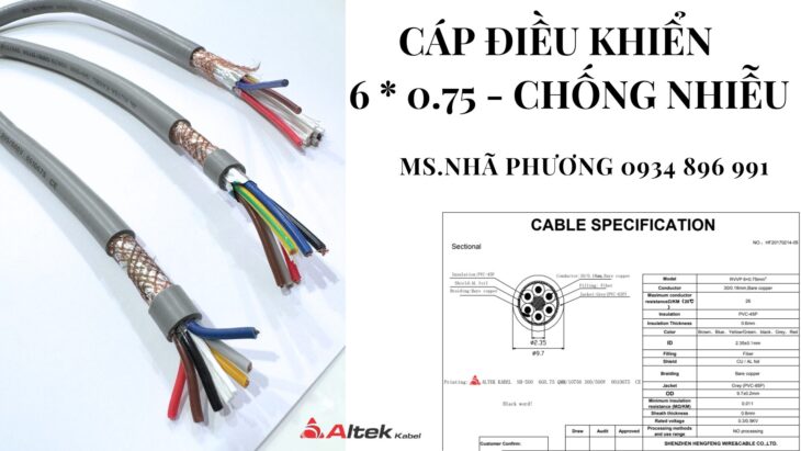 CÁP ĐIỀU KHIỂN ALTEK KABEL 6 LÕI 0.75MM2