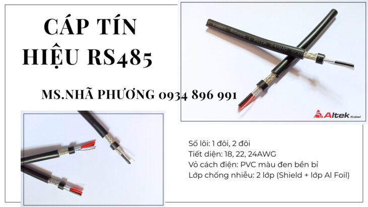 CÁP TÍN HIỆU RS485 1 PAIR 2 PAIR 18, 22, 24 AWG