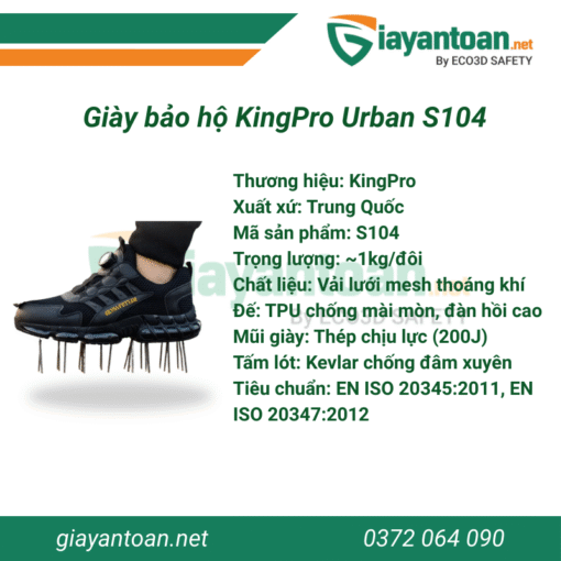 KingPro Urban S104 – Giày bảo hộ cho người làm việc thông minh