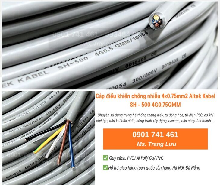 Cáp Điều Khiển 4 lõi chống nhiễu Altek Kabel