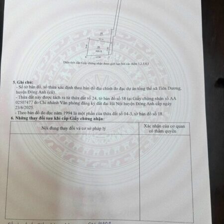 🏡 CẦN BÁN LÔ ĐẤT ĐẸP – LƯƠNG NỖ, PHÚC THỊNH, ĐÔNG ANH (TIÊN DƯƠNG CŨ)- Giá chỉ 5x