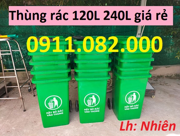 Sỉ lẻ thùng rác 120l 240L 660L giá rẻ- thùng rác ngăn phân loại đủ kích thước- lh 0911082000