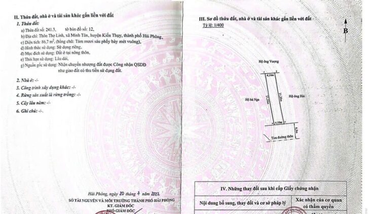 NHÀ MẶT ĐƯỜNG THỌ LINH – MINH TÂN, KIẾN THỤY GIÁ 2,9X TỶ LÔ HIẾM TRUNG TÂM XÃ – ZALO 0567 222 555