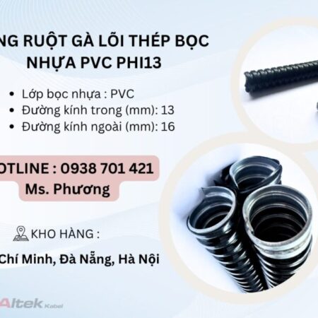 Ống ruột gà lõi thép bọc nhựa PVC Phi13 tại Đà Nẵng, Hà Nội, Hồ Chí Minh Ống ruột gà lõi thép bọc nhựa PVC Phi13 tại Đà Nẵng, Hà Nội, Hồ Chí Minh