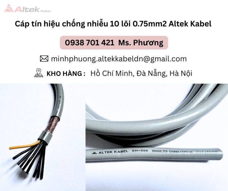 Cáp tín hiệu chống nhiễu 10 lõi 0.75mm2 Altek Kabel Đà Nẵng, Hà Nội, Hồ Chí Minh