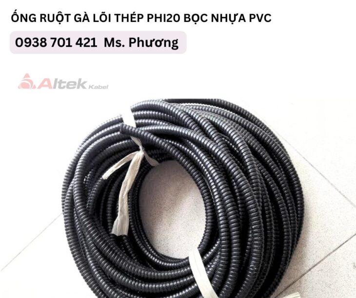 Ống ruột gà lõi thép Phi20 bọc nhựa PVC Đà Nẵng, Hà Nội, Hồ Chí Minh