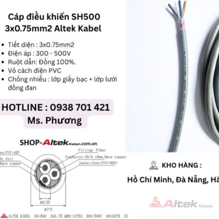Cáp điều khiển SH500 3×0.75mm2 Altek Kabel Đà Nẵng, Hà Nội, Hồ Chí Minh