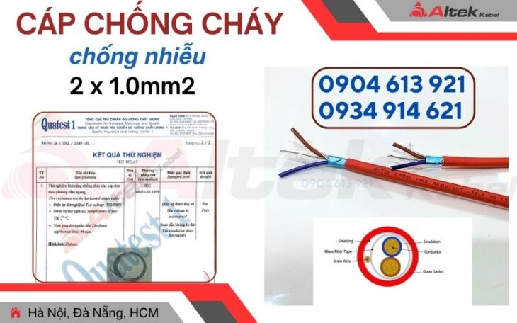 Dây chống cháy chống nhiễu 2C0.75SQMM Altek Kabel – sẵn kho Hà Nội
