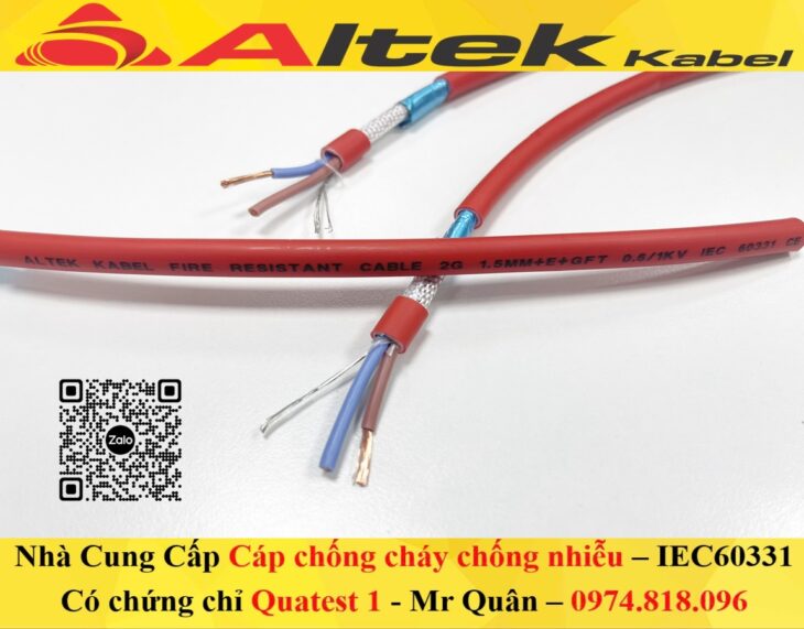 Altek Kabel: Cáp chống cháy chống nhiễu 2×2.5+E+GFT