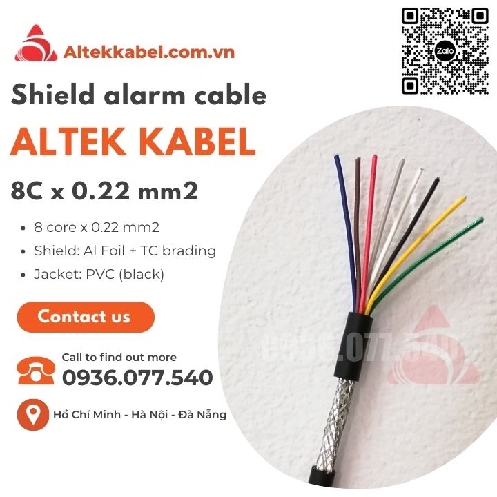 Cáp tín hiệu chống nhiễu Altek Kabel 8×0.22mm²