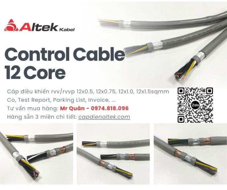 Altek Kabel: Cáp điều khiển 12×0.5, 12×0.75, 12×1.0, 12×1.5