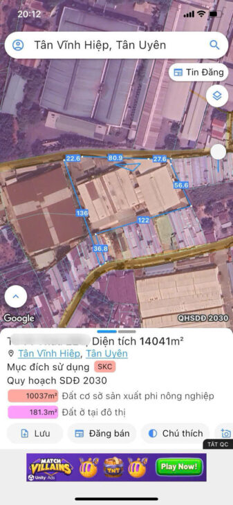 BÁN NHÀ XƯỞNG GIÁ RẺ 10.000M2 ĐƯỜNG DT – TÂN VĨNH HIỆP-TÂN UYÊN-BÌNH DƯƠNG.GIÁ 75 TỶ.
