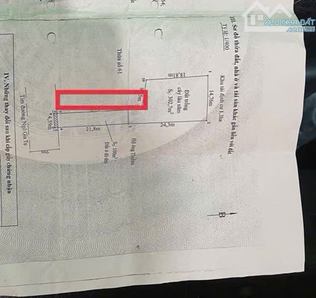 Bán đất Ngô Gia Tự, 505m trong đó 203m đất ở, 302m trồng cây giá chỉ 40 tỷ