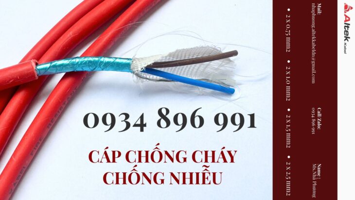 Cáp Chống Cháy Chống Nhiễu 2×2.5 mm2 Chuẩn BS6387, IEC 60331 Cáp Chống Cháy Chống Nhiễu 2×2.5 mm2 Chuẩn BS6387, IEC 60331
