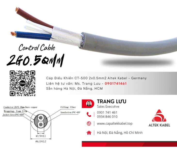 Cáp tín hiệu báo cháy 2×0.5 Đà Nẵng, Hà Nội, Hồ Chí Minh