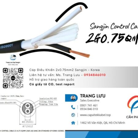 Cáp Điều Khiển 2×0.75 Sangjin Sài Gòn, Bình Dương, Đồng Nai