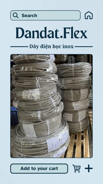 Dây Điện Bọc Lưới Inox 304/Đan Lưới Dây Điện Chống Nhiễu Sóng/Đan Lưới Inox/Vỏ Bện Inox 304 Dây Điện Bọc Lưới Inox 304/Đan Lưới Dây Điện Chống Nhiễu Sóng/Đan Lưới Inox/Vỏ Bện Inox 304