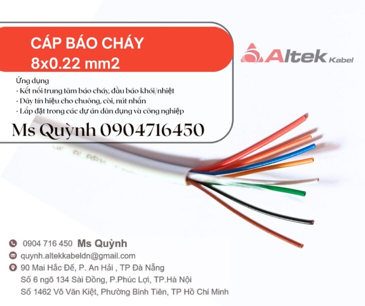 Cáp tín hiệu âm thanh báo cháy 8×0.22 Altek Kabel