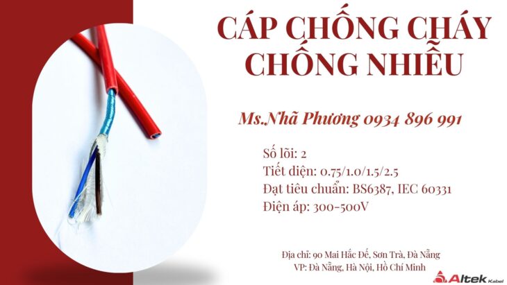 Cáp Tín Hiệu Chống Cháy Chống Nhiễu 2×2.5 mm2 Altek Kabel