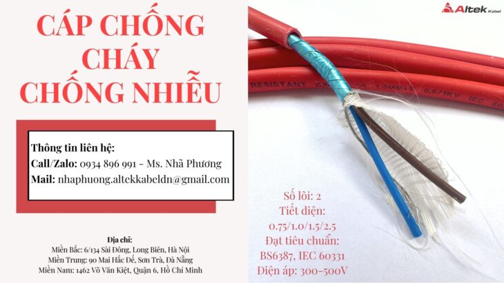 Cáp Chống Cháy Chống Nhiễu 2×1.5 mm2 Altek Kabel