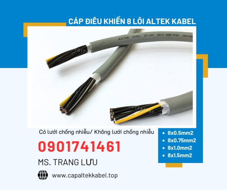 Cáp điều khiển 8×0.5/8×0.75/8×1.0/8×1.5 Altek Kabel