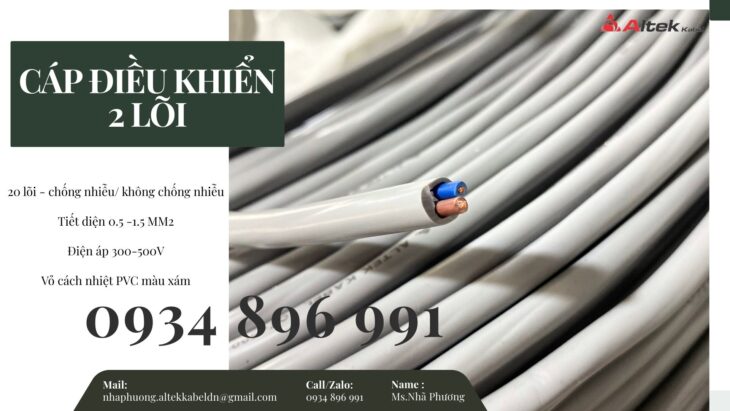 CÁP ĐIỀU KHIỂN 2 LÕI ĐÀ NẴNG – HÀ NỘI – HỒ CHÍ MINH