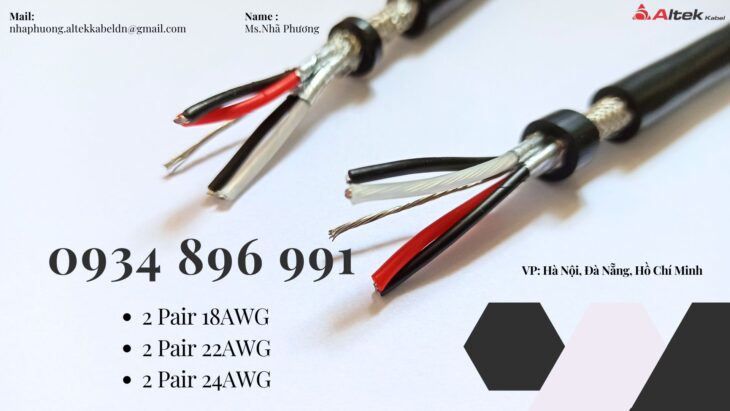 CÁP TÍN HIỆU RS485 2 PAIR 22 AWG ĐÀ NẴNG, HÀ NỘI, HCM