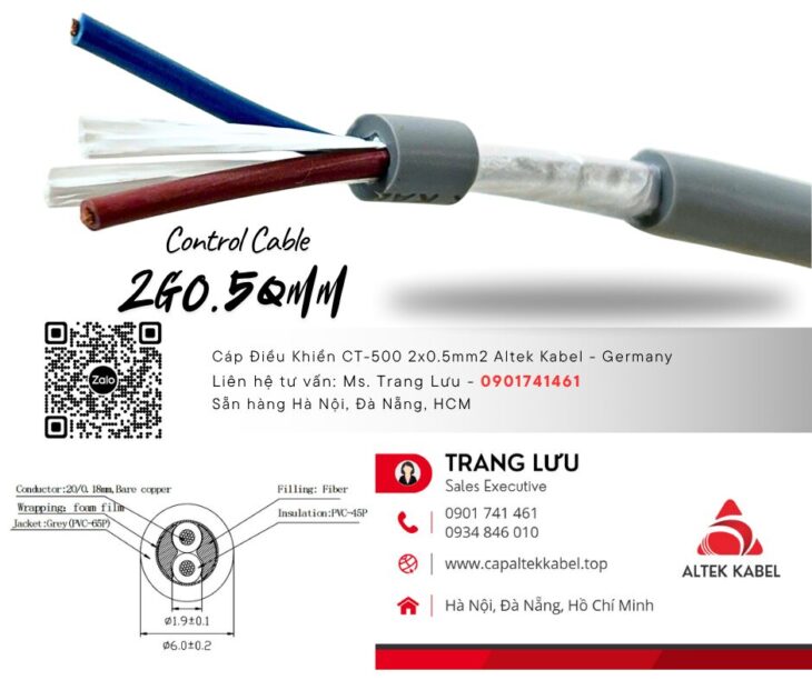 Cáp tín hiệu báo cháy 2×0.5 Đà Nẵng, Hà Nội, Hồ Chí Minh