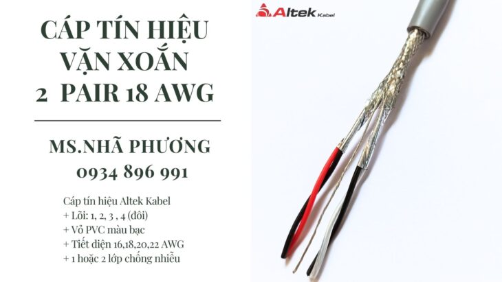 CÁP TÍN HIỆU VẶN XOẮN ALTEK KABEL 2 PAIR 18 AWG CÓ SẴN.