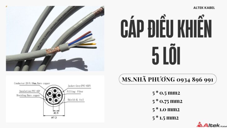 Cáp Điều Khiển 5×0.5 mm2 Đà Nẵng – Hà Nội – Hồ Chí Minh