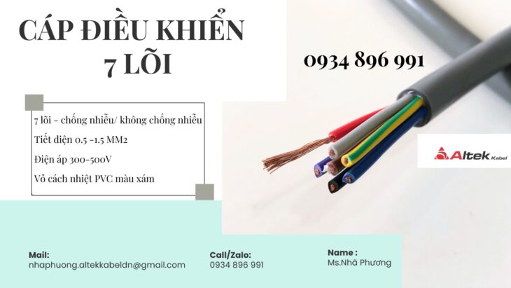 Cáp Điều Khiển 7×1.0 mm2 Đà Nẵng – Hà Nội – Hồ Chí Minh
