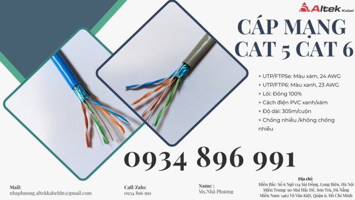 CÁP MẠNG ALTEK KABEL FTP/UTP CAT5 23AWG CÓ SẴN – GIAO NGAY.