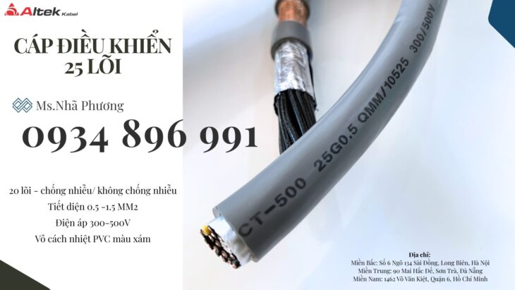 Cáp Tín Hiệu 25X 1.0 mm2 Dùng Trong Hệ Thống Điều Khiển Hải Phòng, Hà Nội