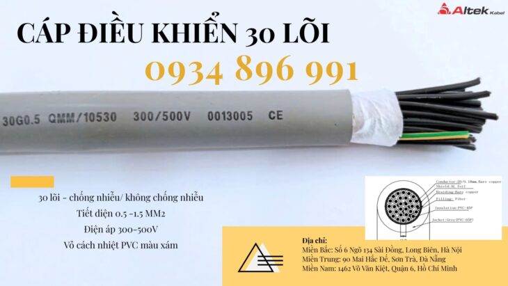 Cáp Điều Khiển 30X 1.5 Altek Kabel Sh-500 Nghệ An, Ninh Bình, Hà Tĩnh