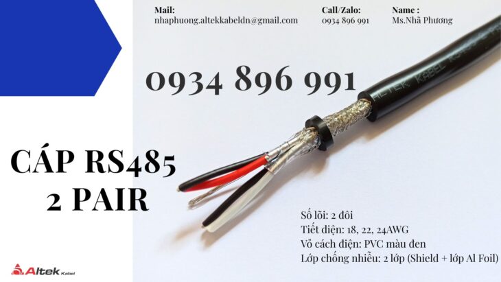 CÁP TÍN HIỆU RS485 2 PAIR 22 AWG ĐÀ NẴNG, HÀ NỘI, HCM