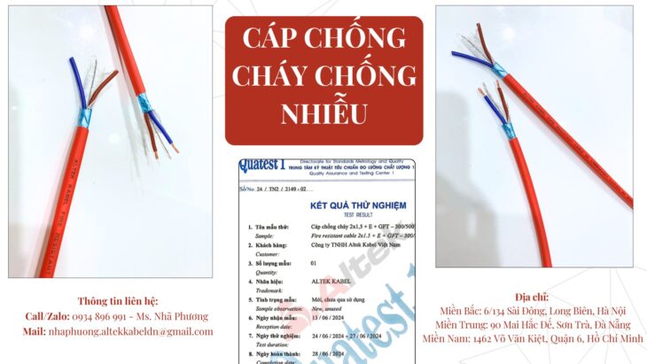 CÁP TÍN HIỆU CHỐNG CHÁY, CHỐNG NHIỄU 2*1.5 MM2 HÀ NỘI