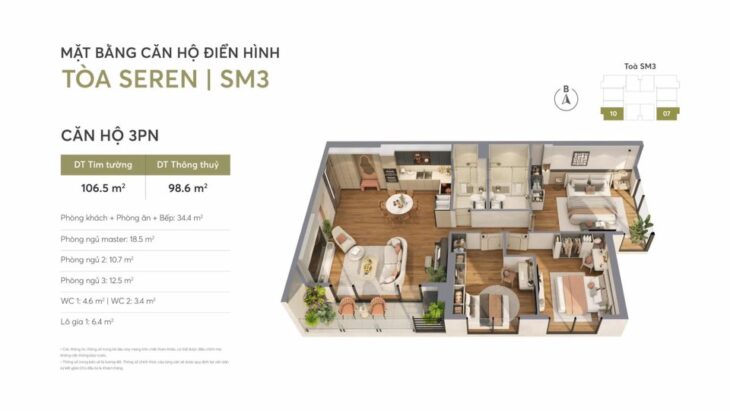 Nhận chiết khấu 17% (GTCH),căn hộ 2 phòng ngủ view sông tầng đẹp dự án Greenera Southmark