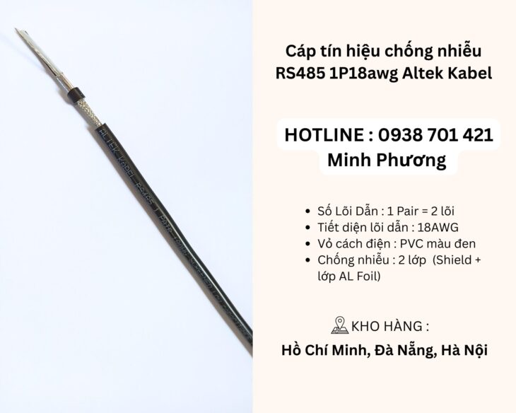 Cáp tín hiệu chống nhiễu RS485 1p18awg Altek Kabel Đà Nẵng, Quảng Bình, Hồ Chí Minh
