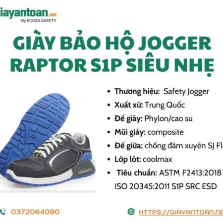 Giày bảo hộ chống hoá chất Jogger Raptor S1P