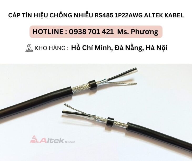 Cáp tín hiệu chống nhiễu RS485 1P22awg Altek Kabel Đà Nẵng, Hà Nội, Hồ Chí Minh