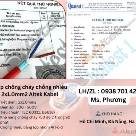 Cáp chống cháy chống nhiễu 2×1.0 Altek Kabel Đà Nẵng, Hà Nội, Hồ Chí Minh