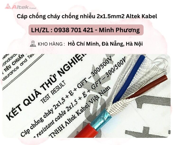 Cáp chống cháy chống nhiễu 2×1.5 Altek Kabel Hà Nội, Đà Nẵng, Hồ Chí Minh