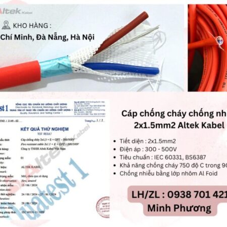 Cáp chống cháy chống nhiễu 2×1.5 Altek Kabel Hà Nội, Đà Nẵng, Hồ Chí Minh