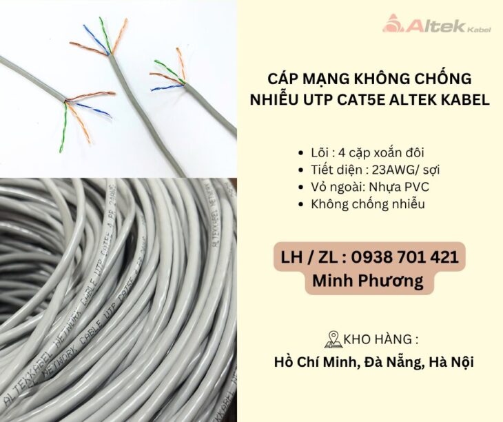 Cáp mạng không chống nhiễu UTP Cat5e Altek Kabel Đà Nẵng, Hà Nội, Quảng Trị