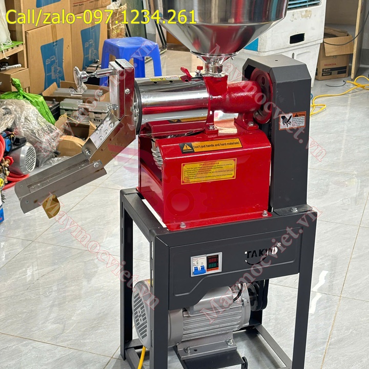 Máy xát gạo, xát vỏ đỗ tương Takyo TK190 phễu inox giá rẻ