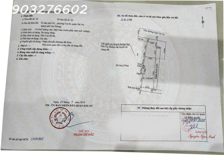 Bán nhà mặt đường Ngô Gia Tự, Hải An, Hải Phòng – diện tích S 111m², giá chỉ 151 tr/m