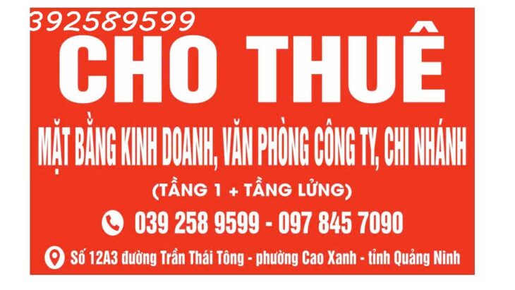 CHO THUÊ MẶT BẰNG KINH DOANH – VĂN PHÒNG CÔNG TY – CHI NHÁNH